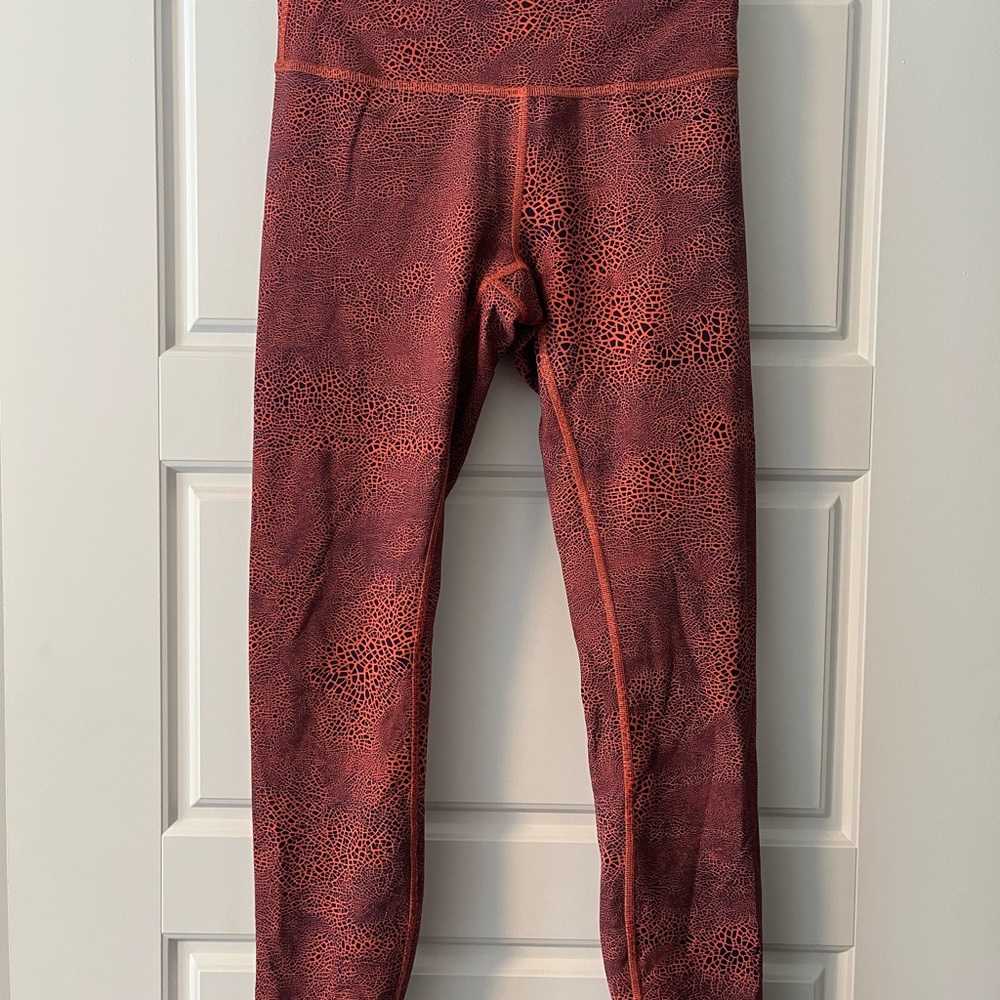 lululemon athletica Rust Red Patterned Leggings - image 1